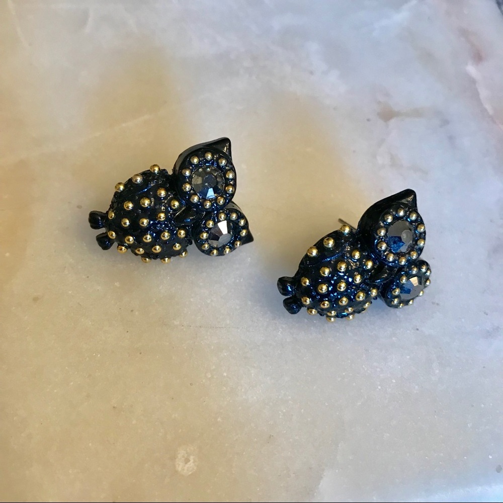 ✨🦉Black gold studded owl stud earrings 🦉✨ - Picture 2 of 3